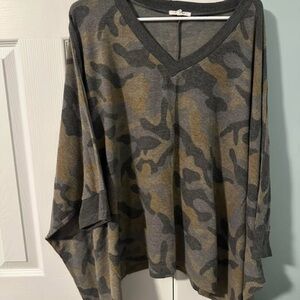 Maurices Camouflage V-Neck poncho